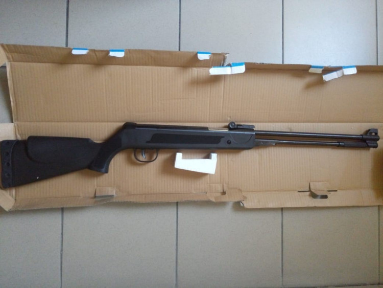 В багажном отделении пограничники Львовского отряда совместно с работниками ДФС среди личных вещей гражданина Украины нашли пневматическую винтовку Tytan калибра 4,5 мм и 500 патронов к нему